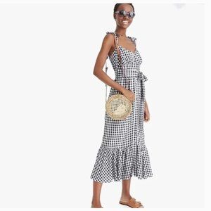 J.Crew Gingham Button-front Midi Dress